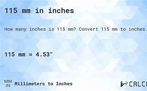 Image result for 115 mm to Inches
