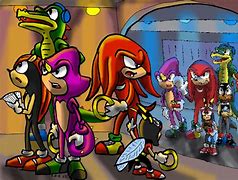 Image result for Knuckles Chaotix Espio Fan Art