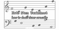 Image result for Notes Stem Worksheet Music