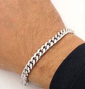 Image result for Silver Cuban Chain Bracelet