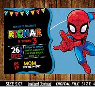 Image result for First Birthday Invitation Spider-Man