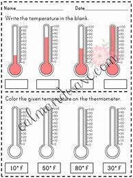 Image result for Temperature Worksheet