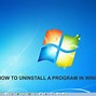 Image result for Uninstall Windows 7
