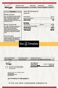 Image result for Verizon Utility Bill Template Free