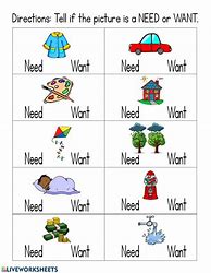 Image result for About Need and Want for Kindergarten