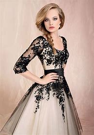Image result for Black and Champagne Gown