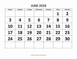 Image result for June 2018 Calendar Template Free