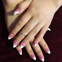 Image result for Pink and White Nails with Design