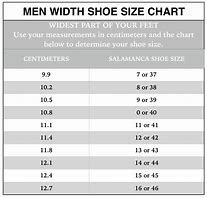 Image result for Men's Shoe Size Width Chart