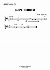 Image result for Happy Birthday Saxophone Sheet Music