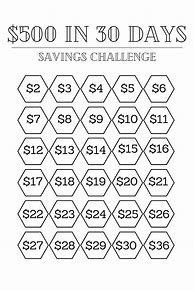 Image result for 500 in 30 Days Challenge in a Printable View