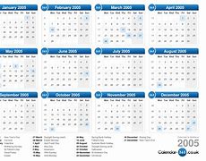 Image result for 2005 Calendar with Holidays