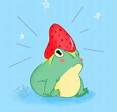 Image result for Frog with Strawberry Hat