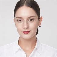 Image result for Rimless Oval Glasses