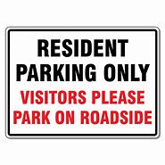 Image result for Resident Parking Only Sign