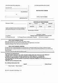 Image result for Example of a Restraining Order