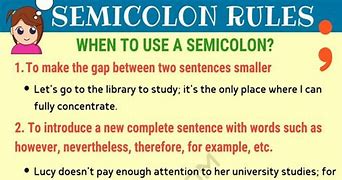 Image result for Semicolon vs Comma Examples
