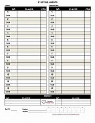 Image result for Printable Blank Lineup Cards