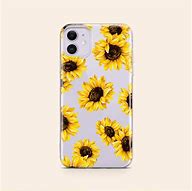 Image result for Yellow iPhone 11 with Clear Sunflower Case