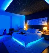 Image result for Bedroom Office Setup with Blue LED Lights