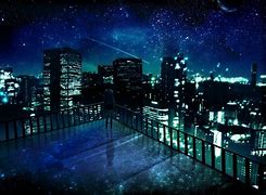 Image result for Blue Anime City Wallpaper