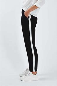 Image result for Black Pants with White Stripes