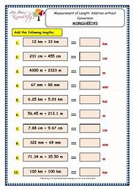 Image result for Addition of Length Worksheets