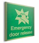 Image result for Emergency Door Release Sign