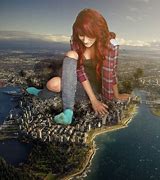 Image result for Giant Girl Attacking City Night Wallpaper