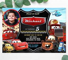 Image result for Lightning McQueen Party Invitations