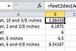Image result for Feet and Inches Excel