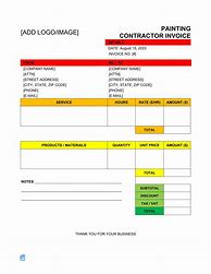 Image result for Painting Invoice Template Excel