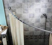 Image result for Angled Shower Curtain Rod