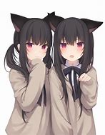 Image result for Cute Anime Cat Girl Black Hair