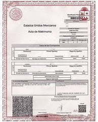 Image result for Mexican Marriage Certificate