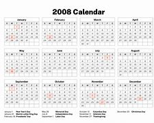 Image result for 2008 Yearly Calendar