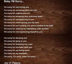 Image result for I'm Sorry Baby Poems