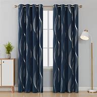 Image result for Blue Striped Room Darkening Curtains