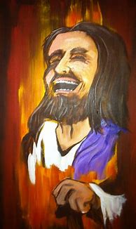 Image result for Laughing Jesus Painting