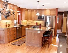 Image result for Kitchen with Oak Cabinets Show Flooring