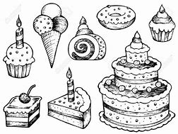 Image result for Cake Line Art