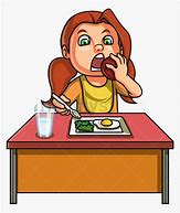 Image result for Girl Eating Breakfast Drawing