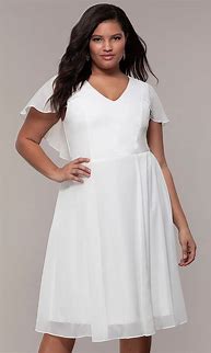 Image result for Short Sleeve White Dress Plus Size