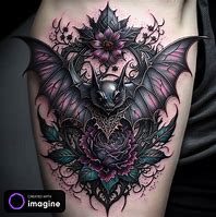Image result for Gothic Bat Tattoo Designs