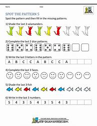 Image result for Printable Number Pattern Worksheets