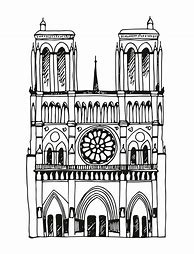 Image result for Notre Dame Line Drawing