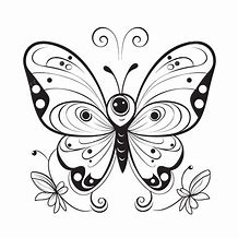 Image result for Butterfly Flower Clip Art Black and White