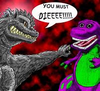 Image result for Godzilla Barney deviantART