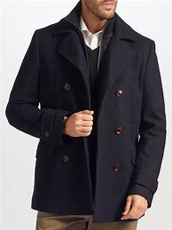 Image result for Navy Pea Coat No Collar