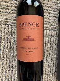 Image result for Spence Cabernet Sauvignon Howell Mountain